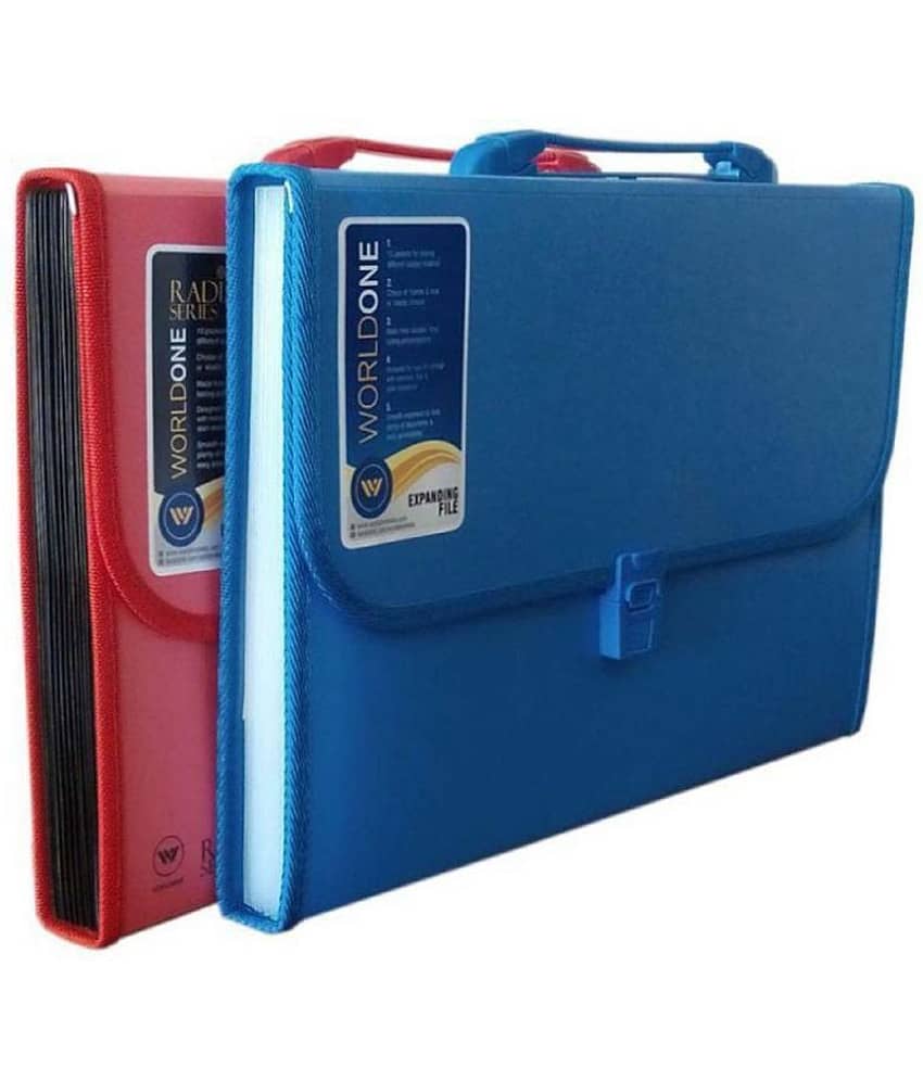 RANGWELL Expanding File 13 Pockets SET OF 2 RED/BLUE / Multicoloured (AKSHAR ENTERPRISES) - Stationery | Buy online on ZillyBuy
