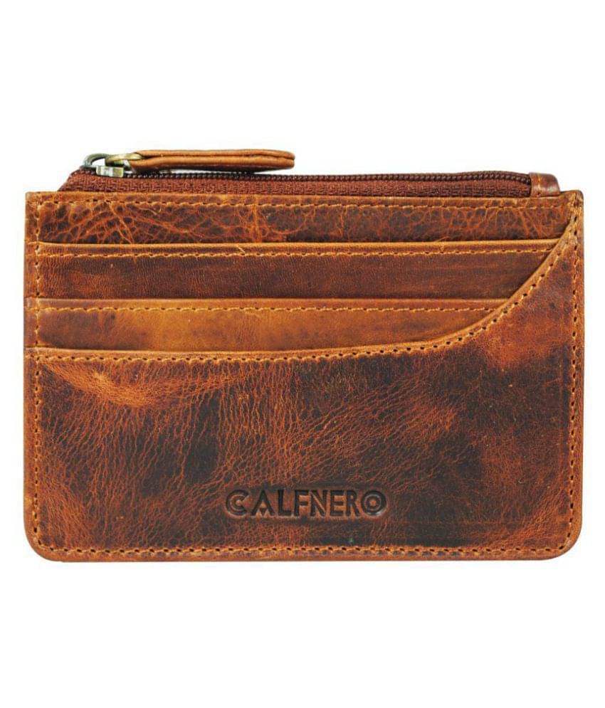     			Calfnero Genuine Leather Card Case wallet