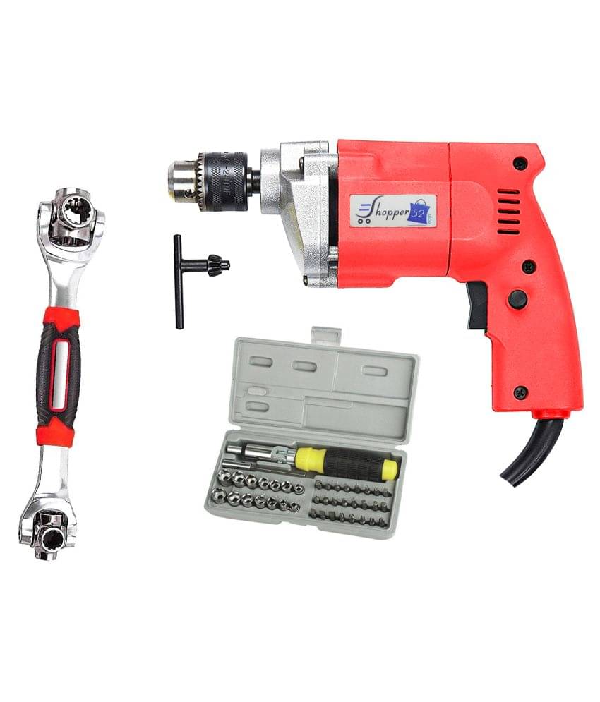Shopper52 - Drill Machine Combo 450W 10mm Corded Drill Kit     			Shopper52 - Drill Machine Combo 450W 10mm Corded Drill Kit