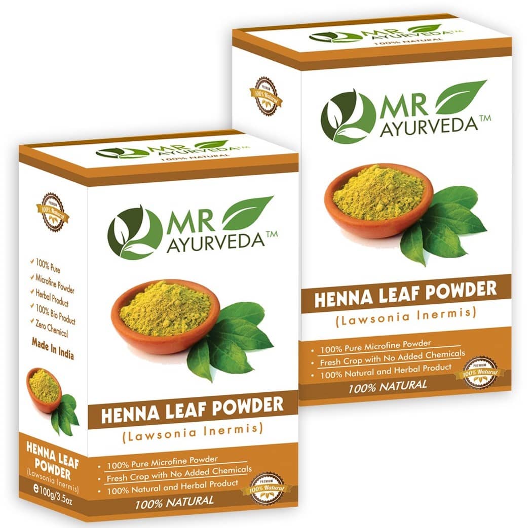 MR Ayurveda Premium Quality Henna Mehendi Powder Natural Henna 200 g Pack of 2
