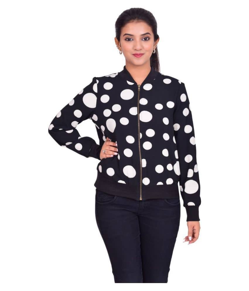NUEVOSDAMAS Polyester Black Bomber Jackets Single - Jackets & Coats | Buy online on ZillyBuy