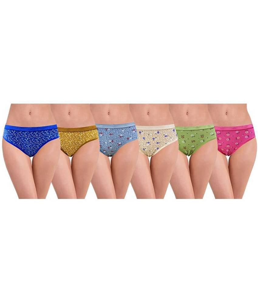 RC. ROYAL CLASS Pack of 6 Cotton Women's Hipsters ( Multi Color )
