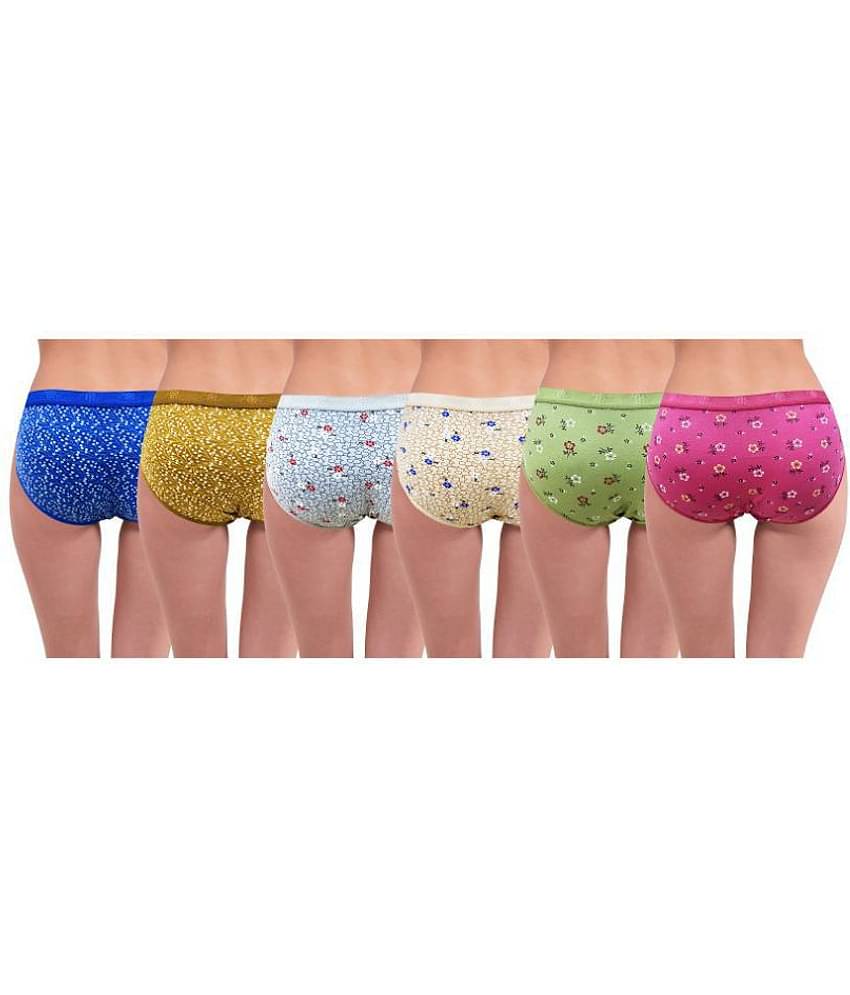 RC. ROYAL CLASS Pack of 6 Cotton Women's Hipsters ( Multi Color )