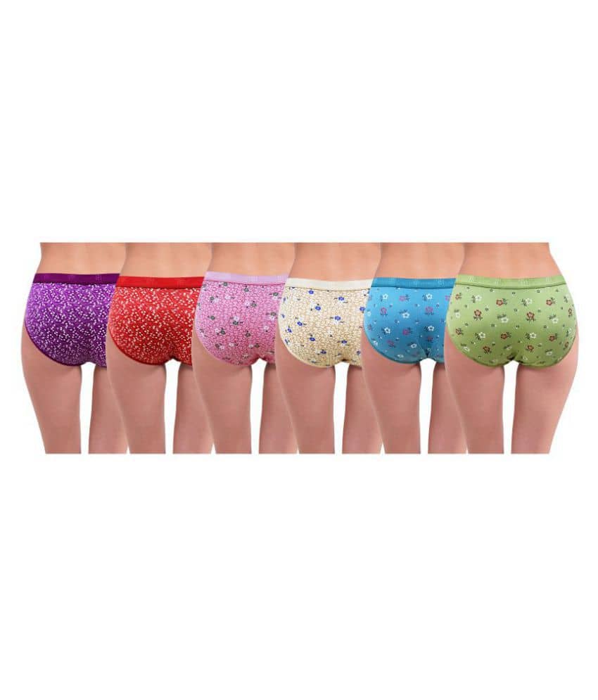 RC. ROYAL CLASS Pack of 6 Cotton Women's Hipsters ( Multi Color )