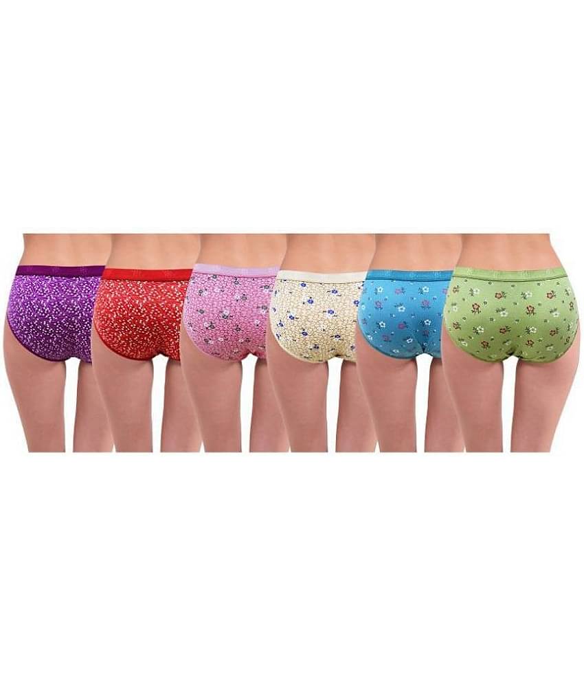 RC. ROYAL CLASS Pack of 6 Cotton Women's Hipsters ( Multi Color )