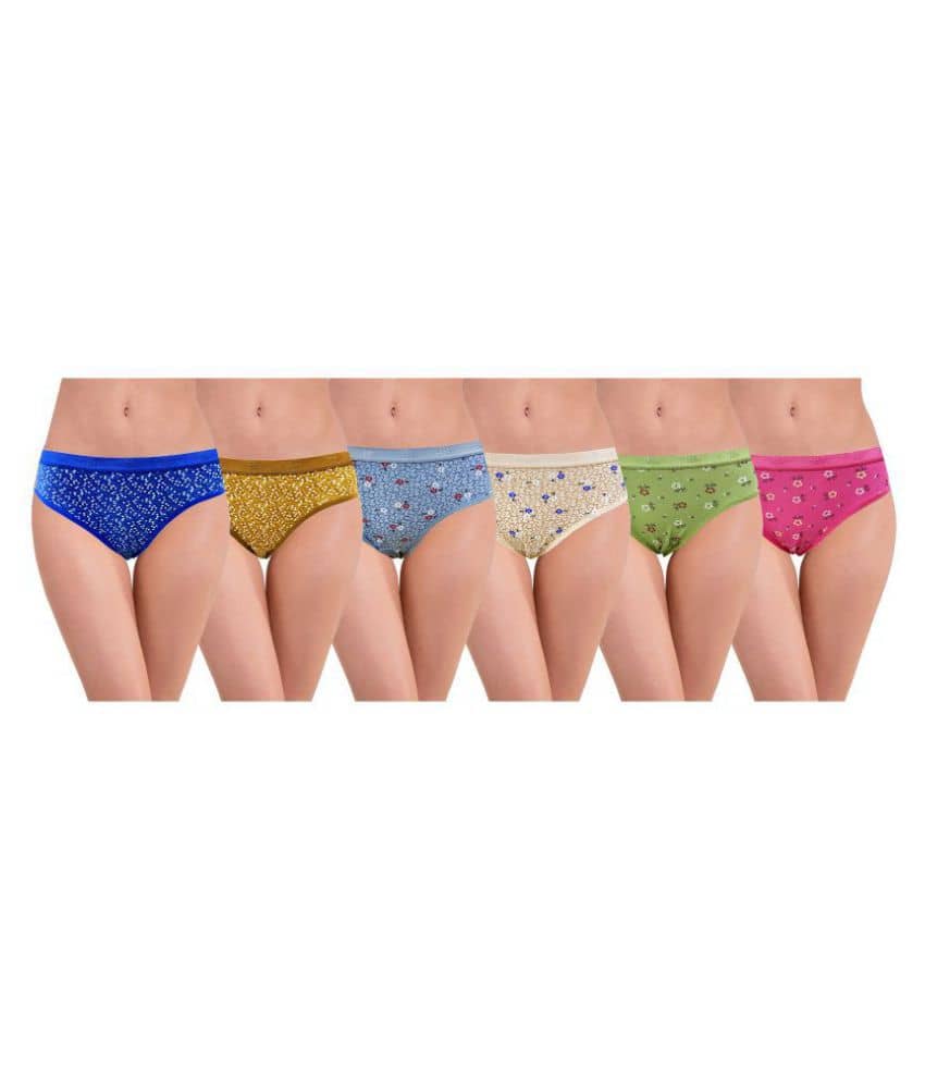 RC. ROYAL CLASS Pack of 6 Cotton Women's Hipsters ( Multi Color )