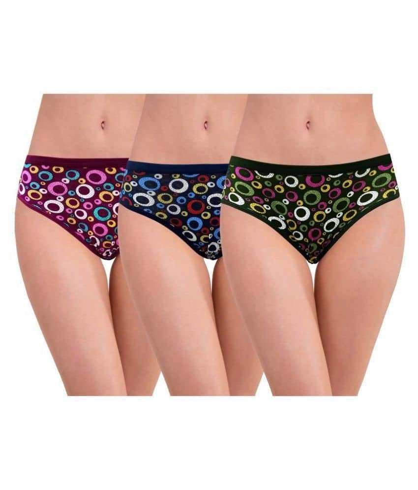 RC. ROYAL CLASS Pack of 3 Cotton Women's Hipsters ( Multi Color )