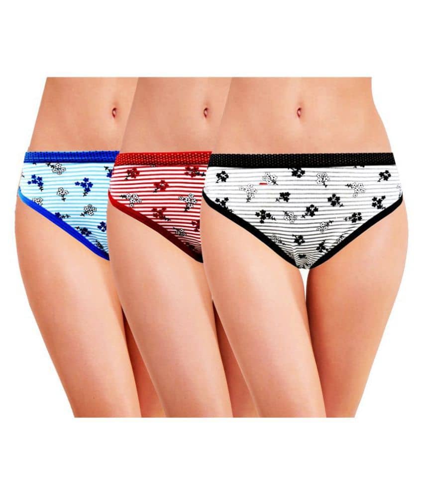 RC. ROYAL CLASS Pack of 3 Cotton Women's Hipsters ( Multi Color )