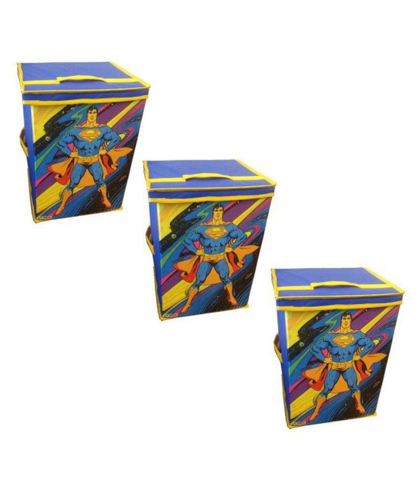     			SuperMan Toys Organizer (Set of 3 pcs), Storage Box for Kids, with top lid, Big