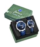 Jainx Blue Day and Date Functioning Dial Analogue Watch For Couple's