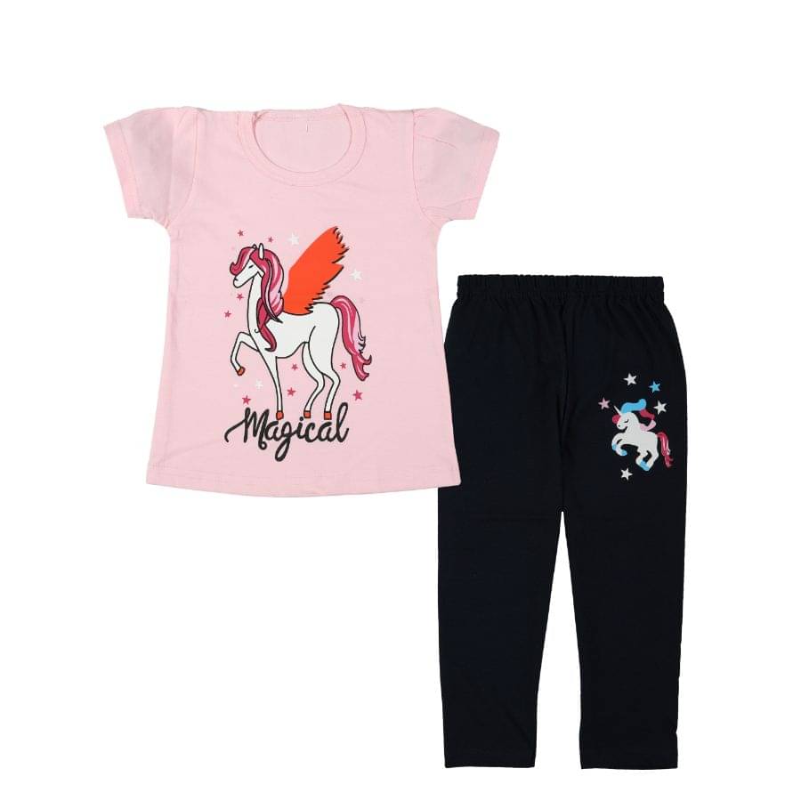     			CATCUB Baby Girls 100% Cotton Tops & Bottoms Sets ( Pink )