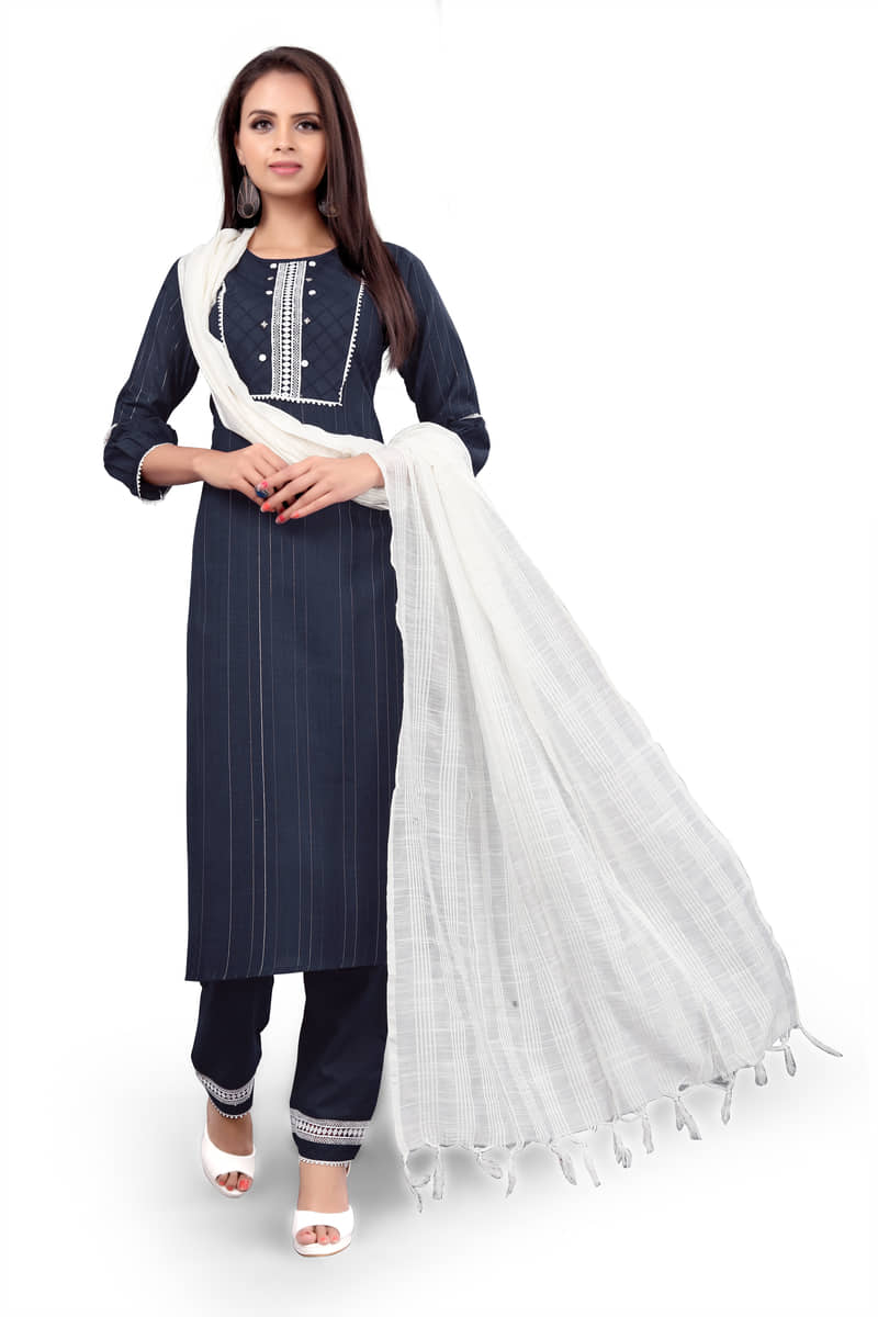 Madhuram - Black Cotton Women's Straight Kurti - Kurtis, Tunics | Buy online on ZillyBuy