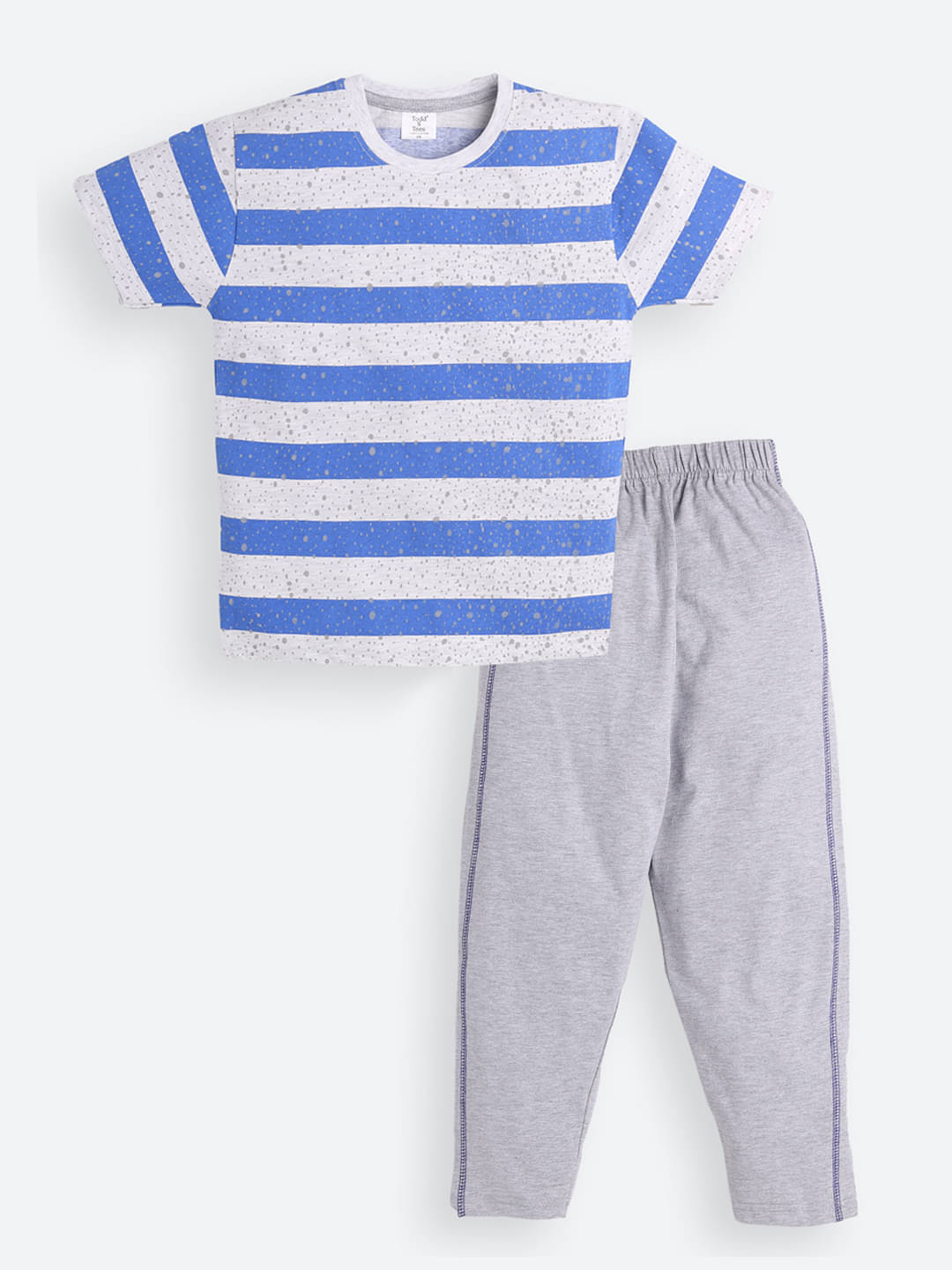     			Todd N Teen Pack of 1 Boys Cotton T-Shirt & Pants Set ( Blue )