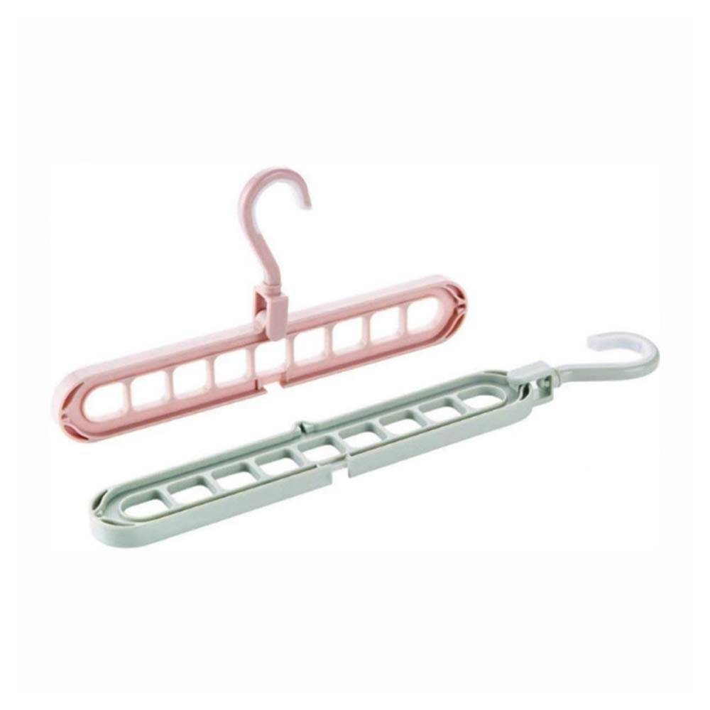     			DeoDap Multifunctional Magic Hangers Nine Holes Hangers Space Saving Clothes Hangers Closet Organizer Hanger (2pcs)