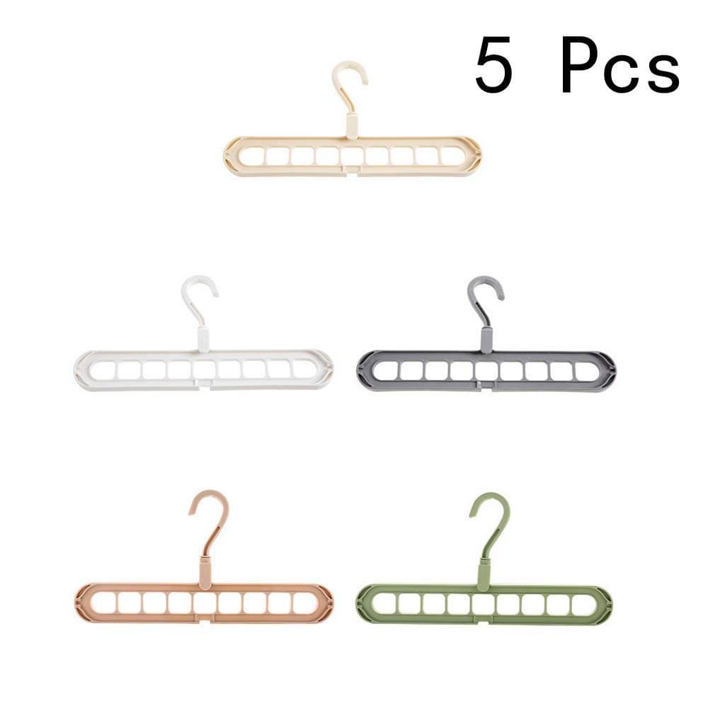     			DeoDap Multifunctional Magic Hangers Nine Holes Hangers Space Saving Clothes Hangers Closet Organizer Hanger (5pcs)