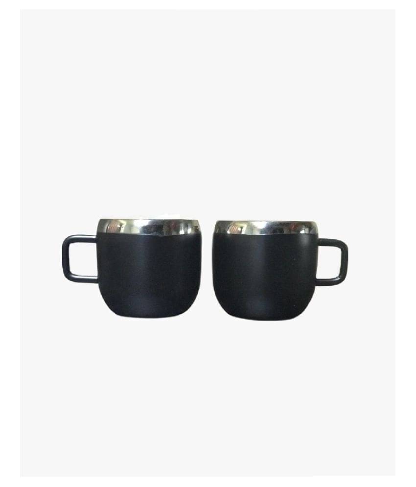     			Dynore Steel Black Tea Cups Double Walled Tea Cup 2 Pcs 90 ml