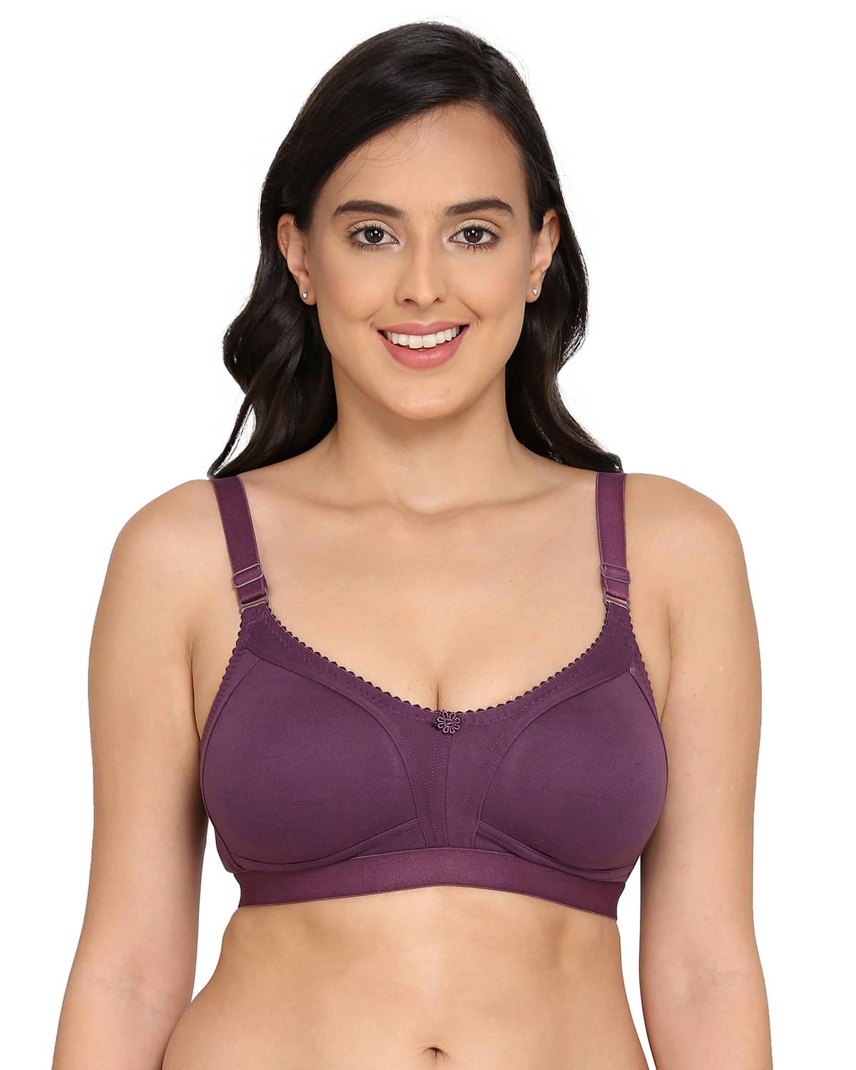 Elina Cotton Non Padded Women's T-Shirt Bra ( Purple )     			Elina Cotton Non Padded Women's T-Shirt Bra ( Purple )