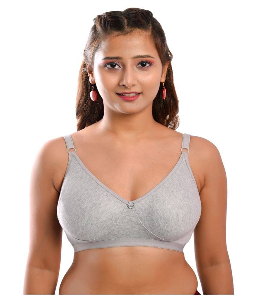 Elina Cotton Non Padded Women's T-Shirt Bra ( Silver ) Elina Cotton Non Padded Women's T-Shirt Bra ( Silver )