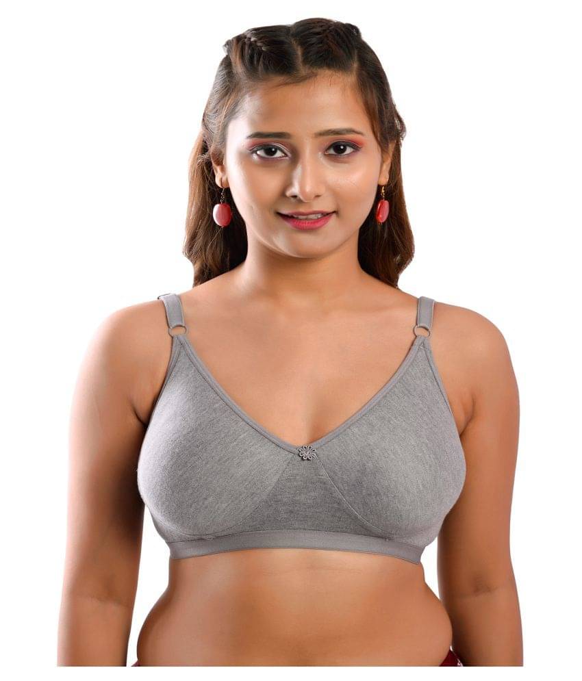     			Elina Cotton Non Padded Women's T-Shirt Bra ( Grey )