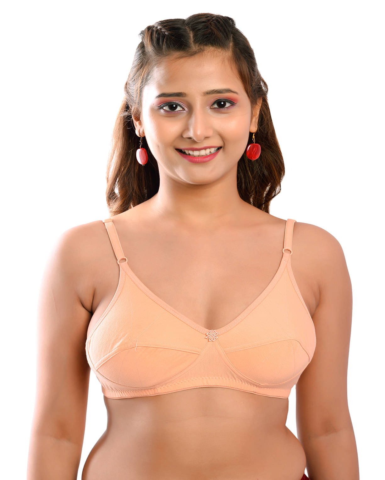 Elina Cotton Non Padded Women's T-Shirt Bra ( Peach )     			Elina Cotton Non Padded Women's T-Shirt Bra ( Peach )