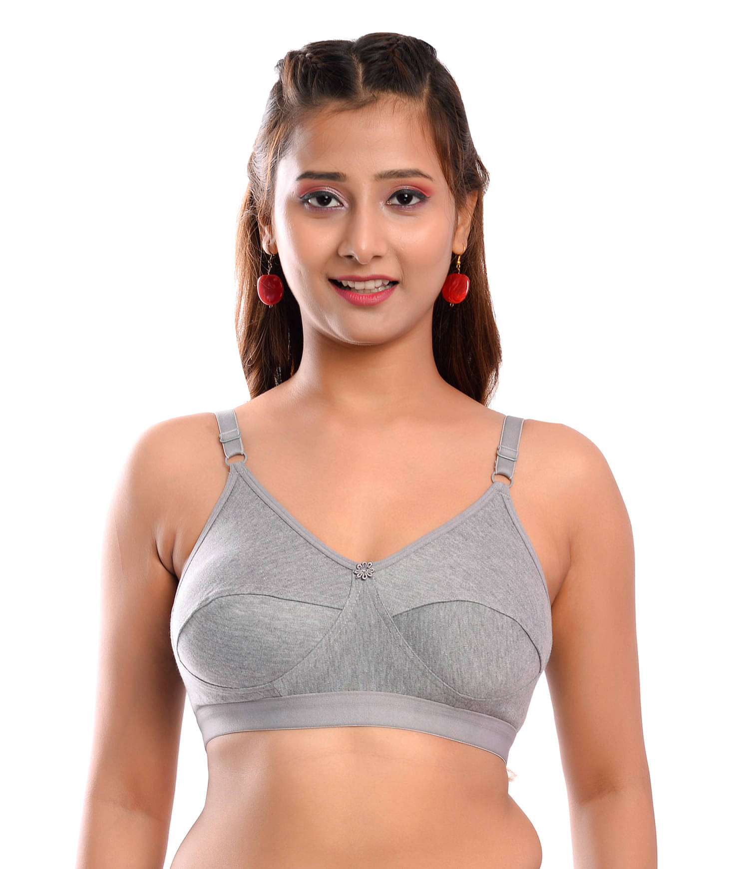 Elina Cotton Non Padded Women's T-Shirt Bra ( Grey )     			Elina Cotton Non Padded Women's T-Shirt Bra ( Grey )