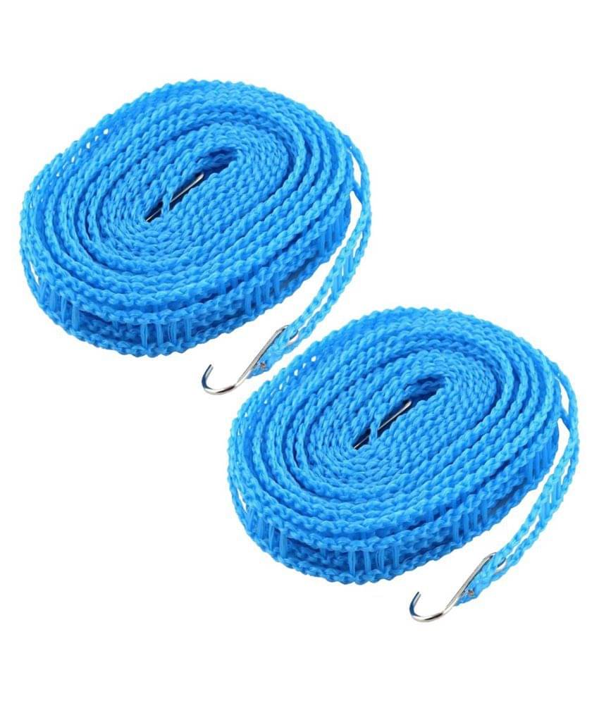 Gambit 5 Meters Windprood Anti-Slip Clothes Washing Line Drying Nylon Rope with Hooks -2pc Gambit 5 Meters Windprood Anti-Slip Clothes Washing Line Drying Nylon Rope with Hooks -2pc