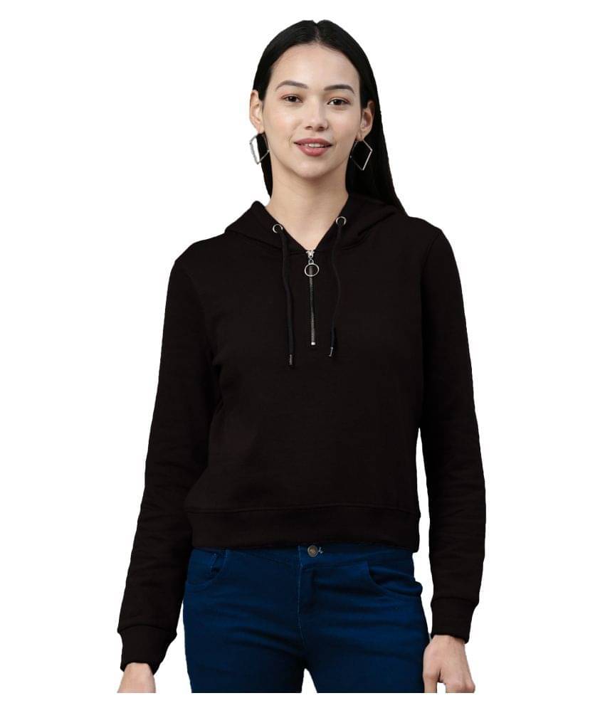     			Maniac Cotton Black Hooded Sweatshirt