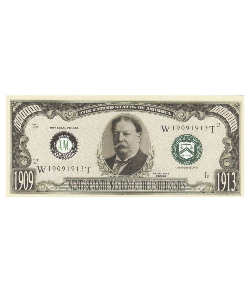     			NUMISMATTECLY RARE AND COLLECTIBLE. UNITED STATE OF AMERICA,PRESIDENT SERIES-ONE MILLION -[1000000] -WILLIAM HOWARD TAFT,27TH -PRESIDENT OF AMERICA .YEAR-1909-1913,IN GEM UNC CONDITION  ,HIGHLY COLLECTIBLE HIGH GRADE ,