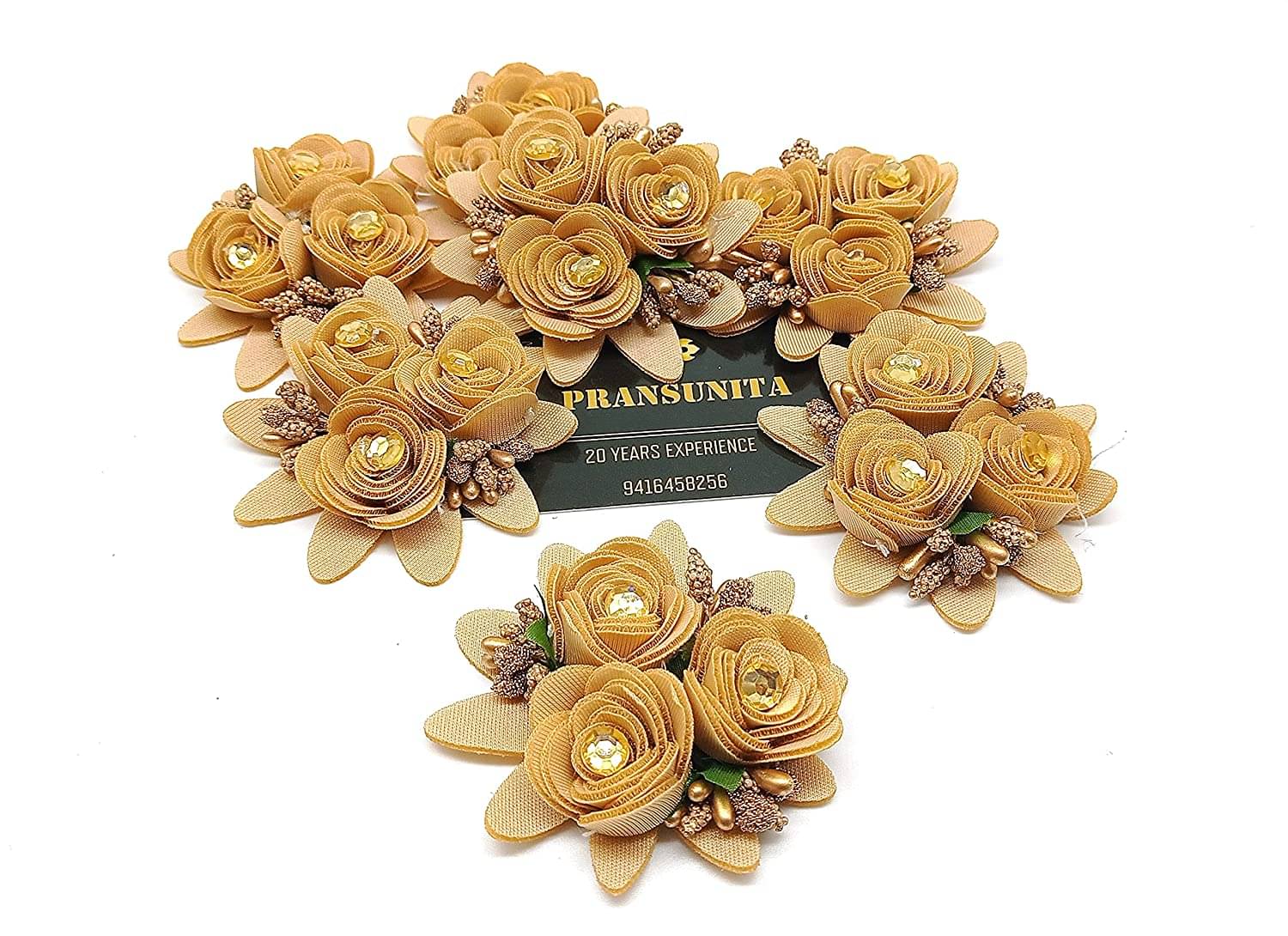 PRANSUNITA Polyster 3 in 1 Rose Flower with Pollens, Handmade Decoration Flowers ( Pack of 6 ) PRANSUNITA Polyster 3 in 1 Rose Flower with Pollens, Handmade Decoration Flowers ( Pack of 6 )