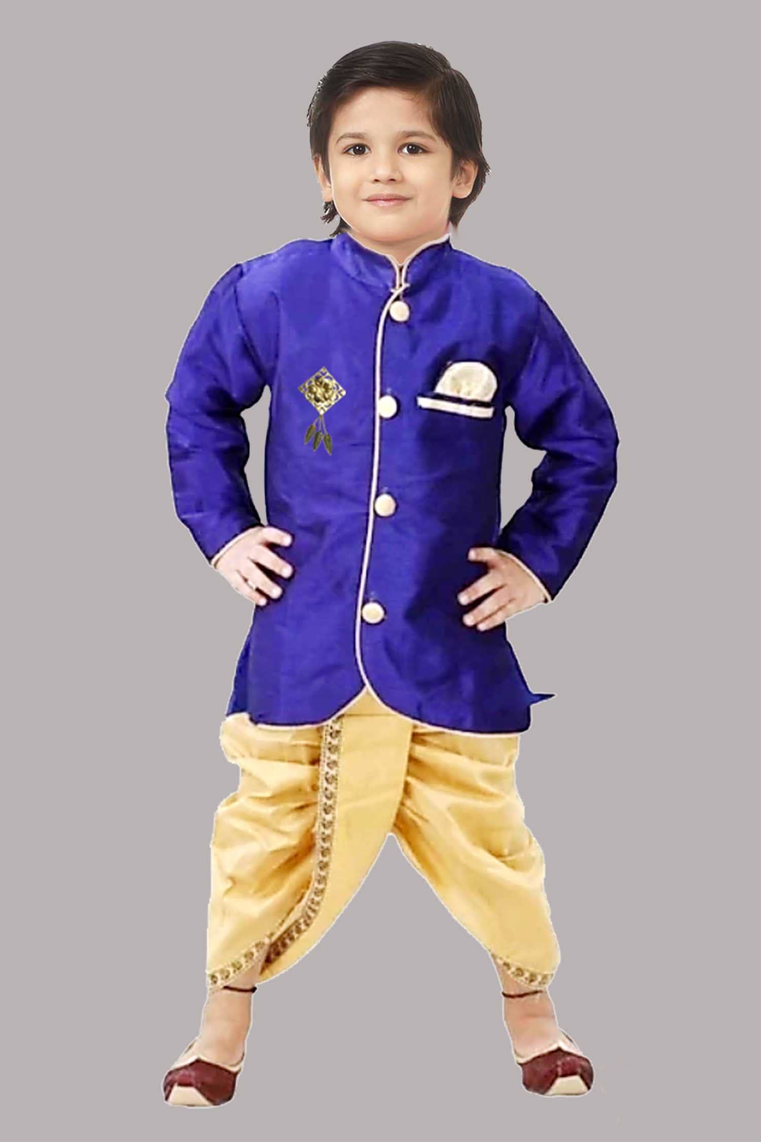 JCT DRESSES Boys Silk Black & Red Dhoti Kurta Set ( Pack of 1 ) - Kurtas & Kurta Sets | Buy online on ZillyBuy