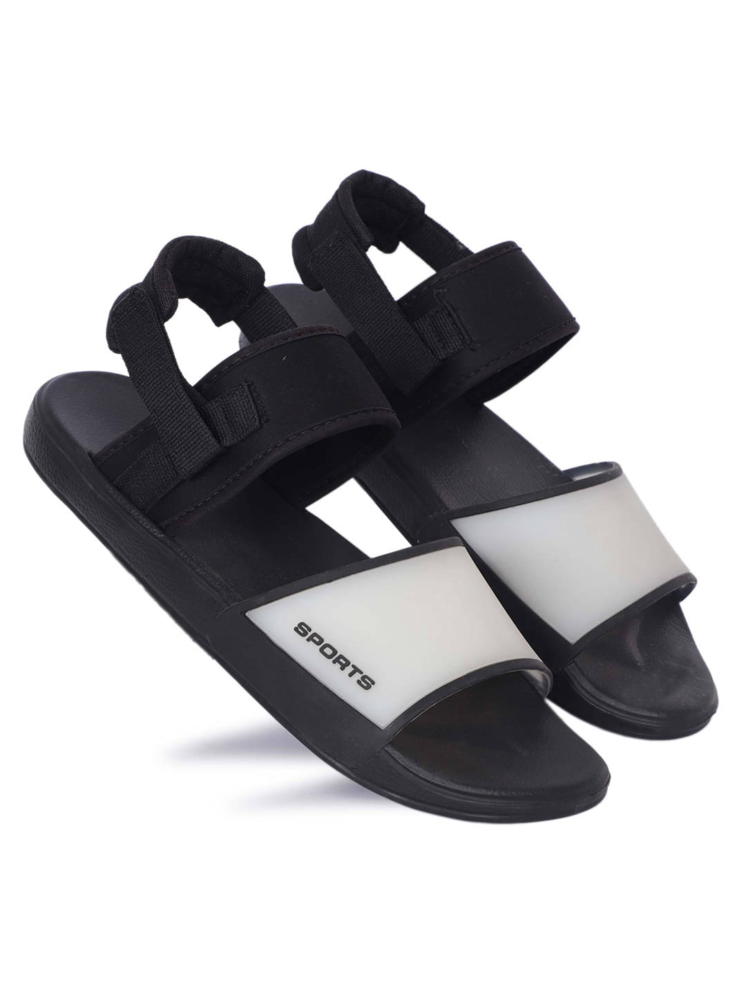     			Aadi Black Synthetic Floater Sandals
