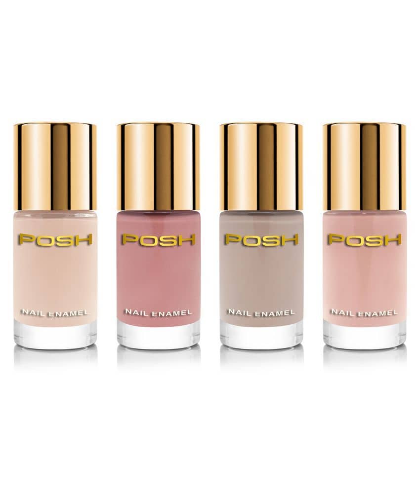 Posh Nail Polish Beige Glossy Pack of 4 36 mL