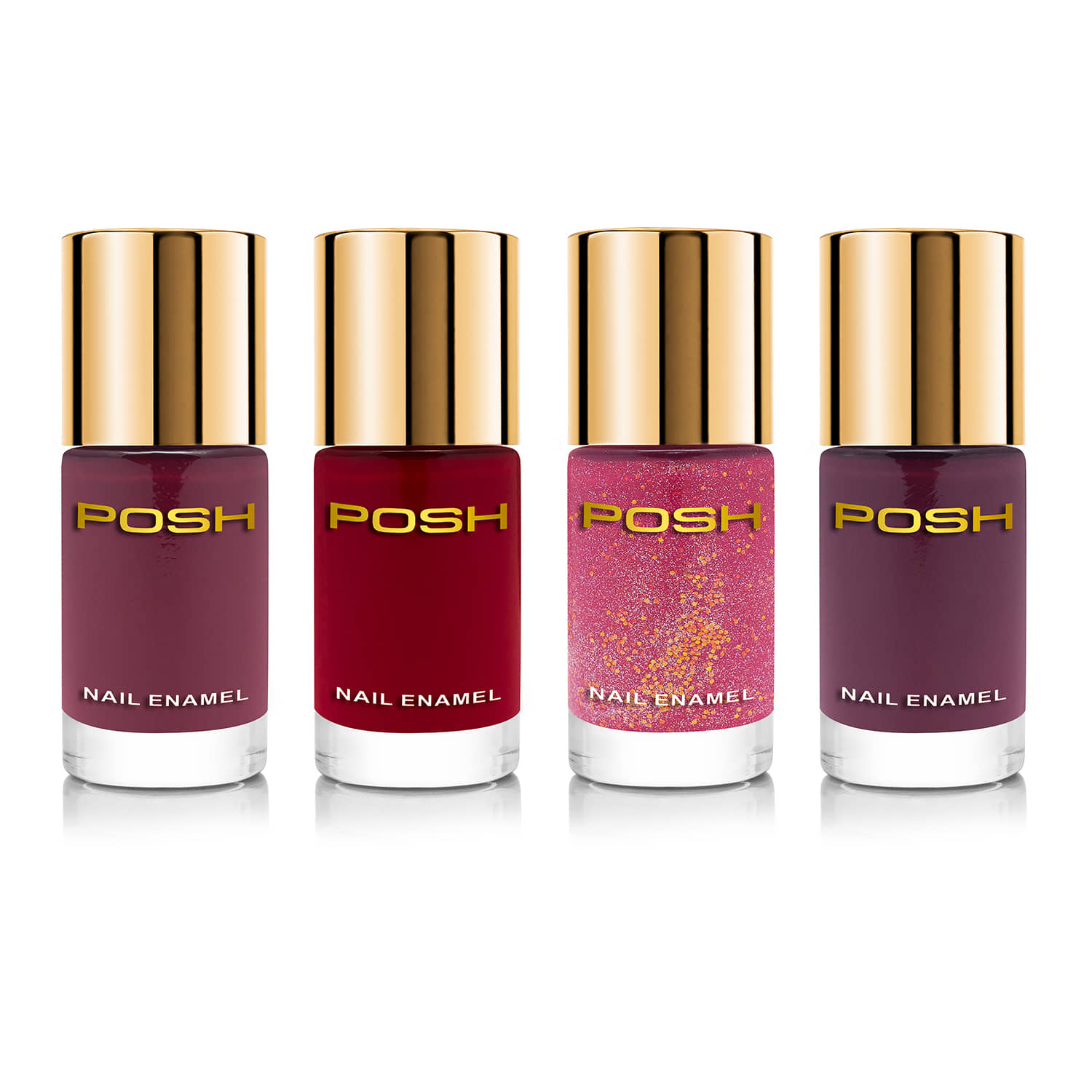 Posh - Cinnamon Glossy Nail Polish ( Pack of 4 )