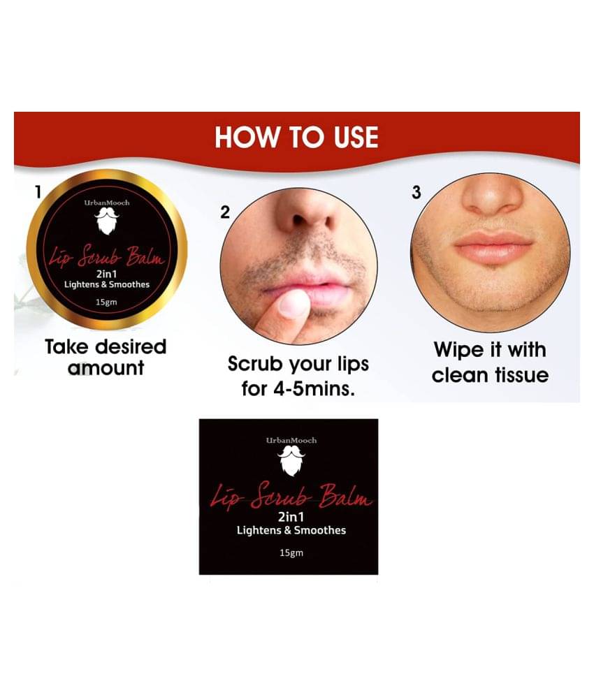 UrbanMooch Lip Scrub Balm Lightening and Brightening Dark Lips For Men Lip Balm red Red 50 UrbanMooch Lip Scrub Balm Lightening and Brightening Dark Lips For Men Lip Balm red Red 50