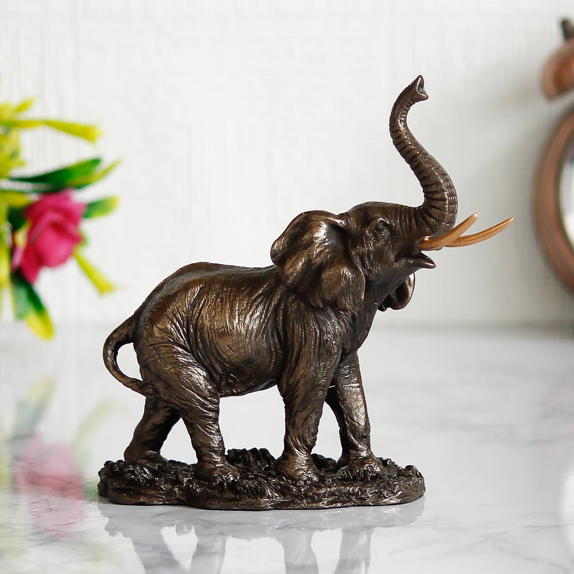 eCraftIndia Brown Polyresin Figurines - Pack of 1