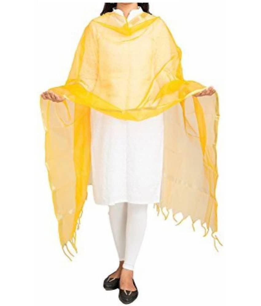 Apratim Yellow Chanderi Dupatta - Single - Dupattas & Shawls | Buy online on ZillyBuy