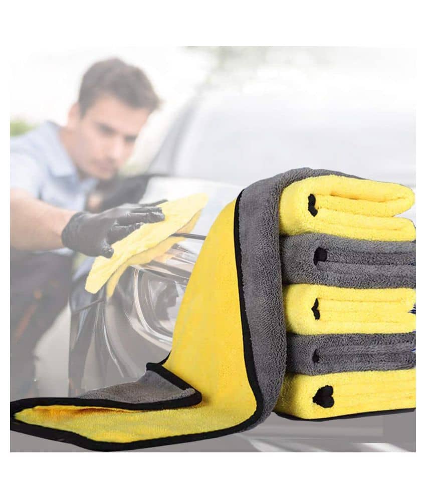Microfiber Cloth for Car Cleaning and detailing | Dual Sided, Extra Thick Plush Microfiber Towel Lint-free, 400 GSM, 40cm x 40cm