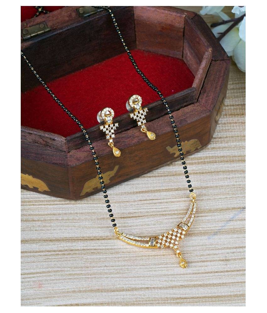 Pujvi Fashions AD Gold Plated Mangalsutra set for womens. Pujvi Fashions AD Gold Plated Mangalsutra set for womens.