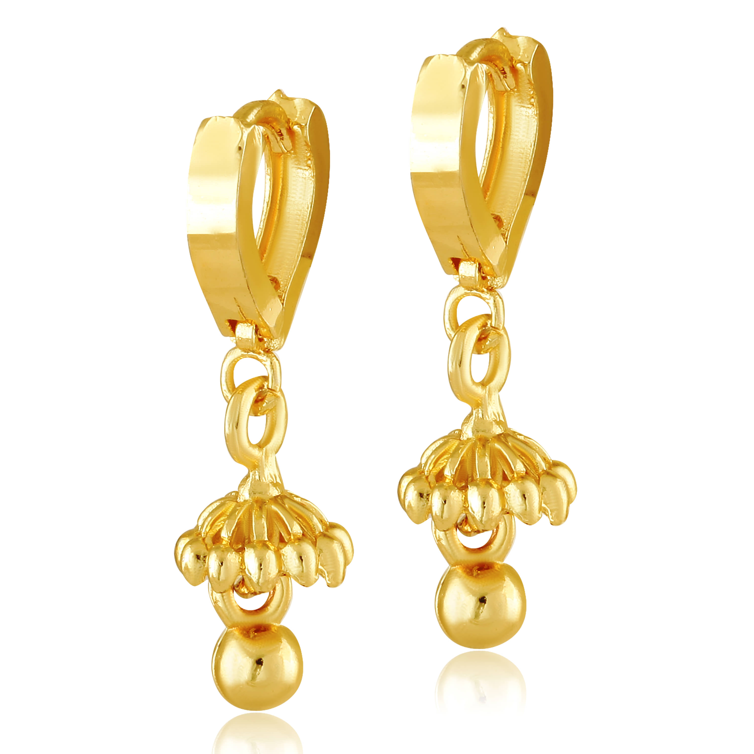 Vighnaharta Daily wear Filigree work Gold Plated alloy Hoop Earring Bucket Bali Basket Bali Earring for Women and Girls  {VFJ1442ERG} - Earrings | Buy online on ZillyBuy