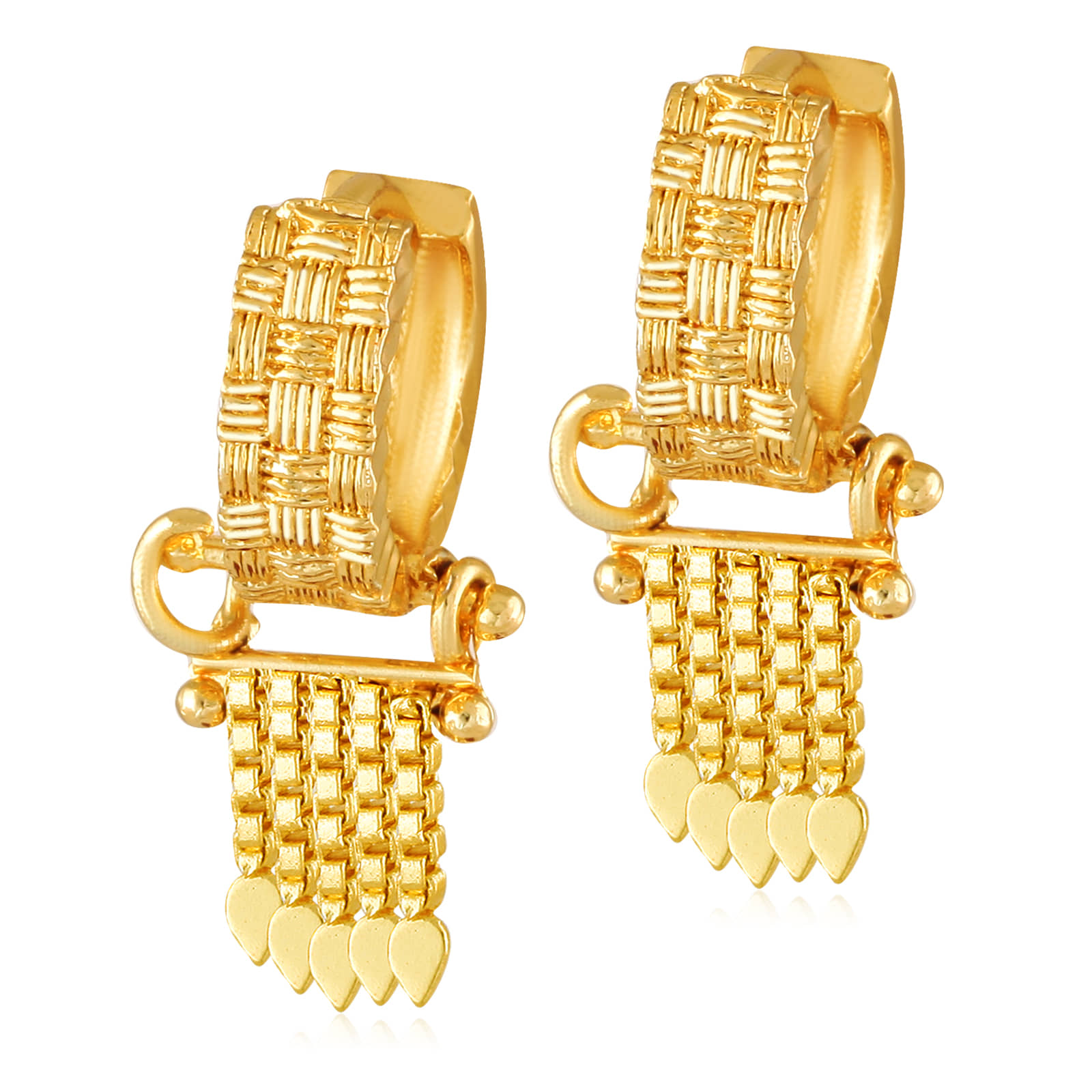 Vighnaharta - Golden Bali Earrings ( Pack of 1 ) - Earrings | Buy online on ZillyBuy