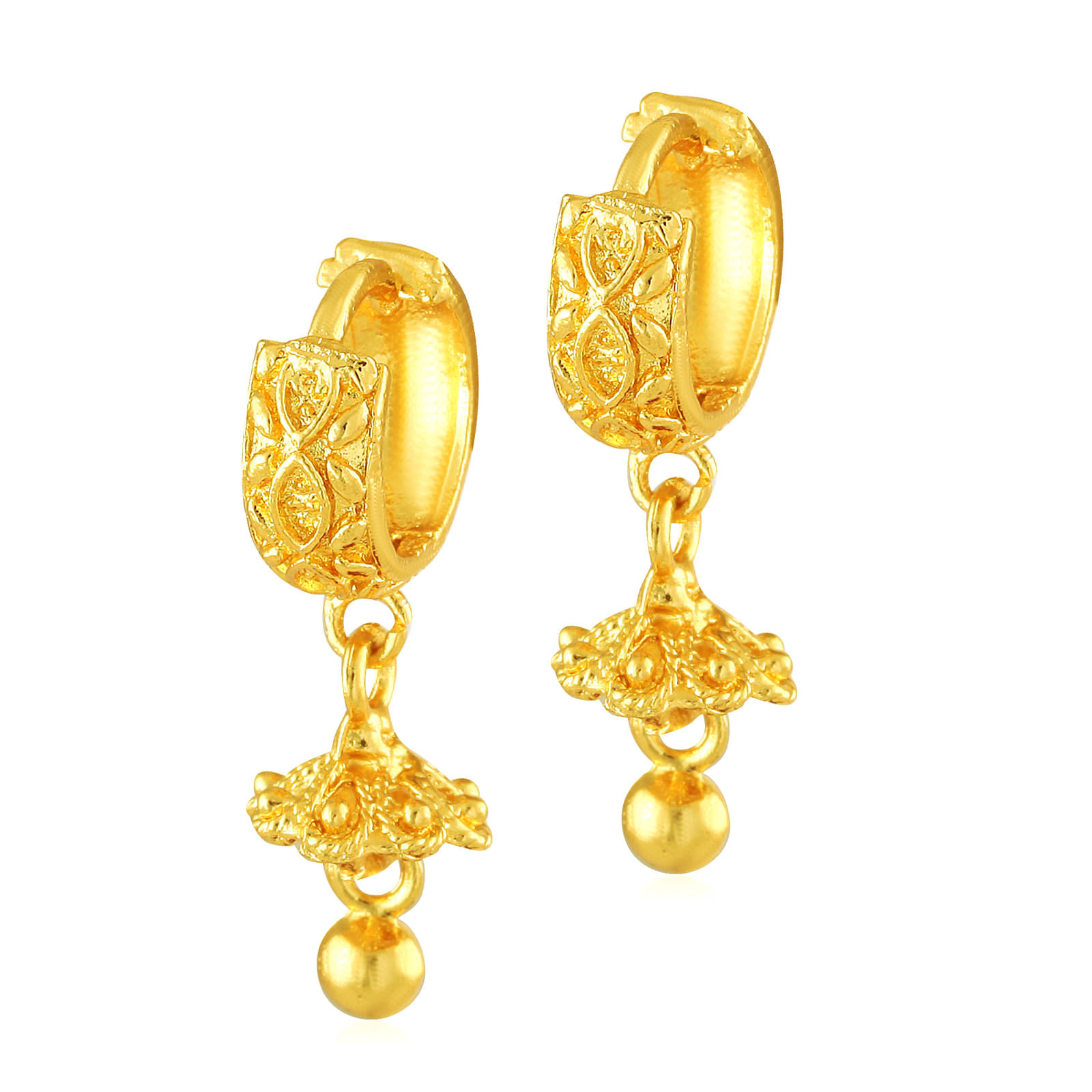     			Vighnaharta Daily wear Filigree work Gold Plated alloy Hoop Earring Bucket Bali Basket Bali Earring for Women and Girls  {VFJ1450ERG}