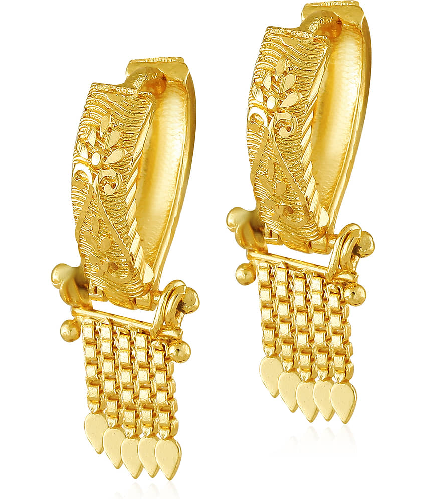 Vighnaharta - Golden Bali Earrings ( Pack of 1 ) - Earrings | Buy online on ZillyBuy