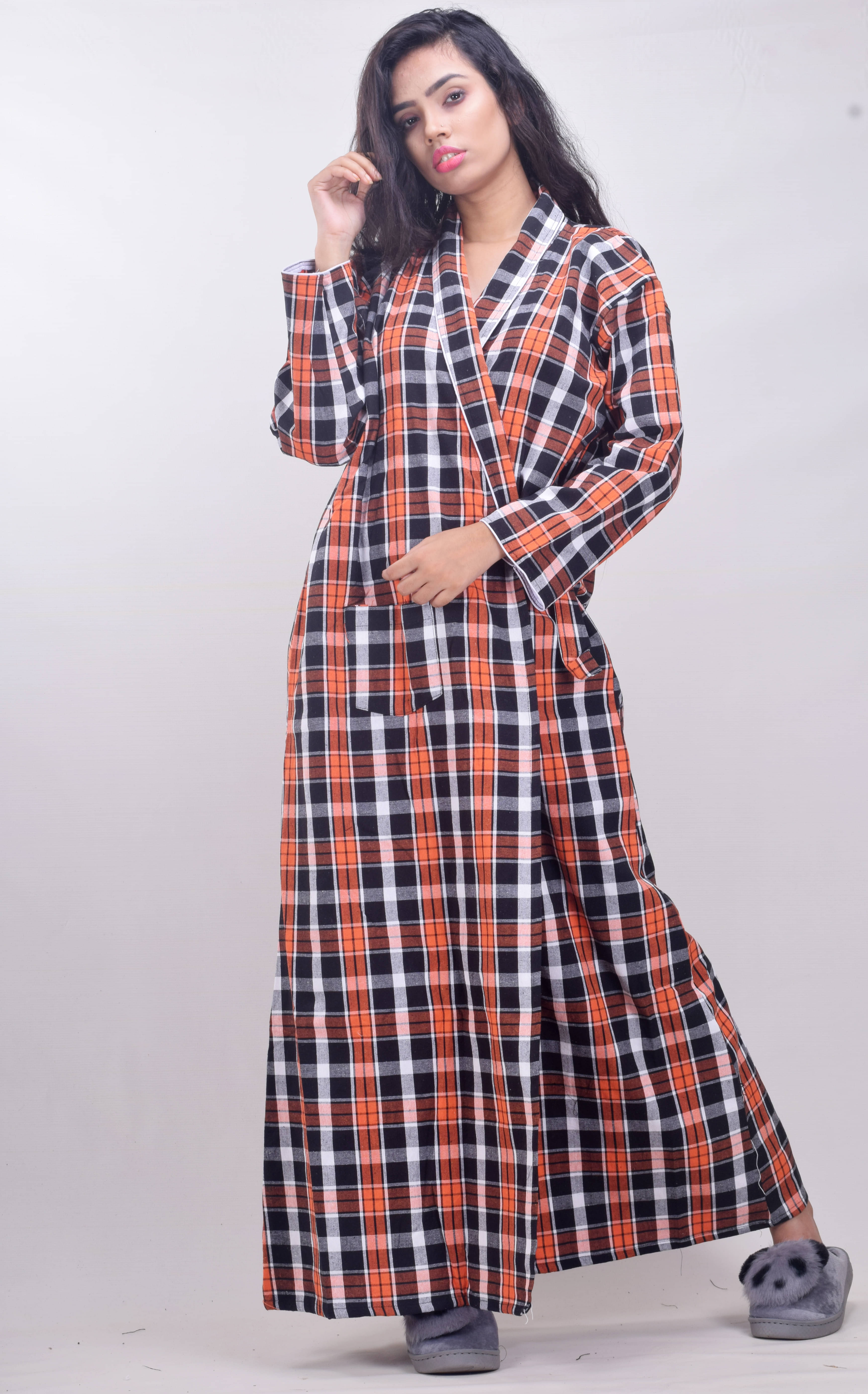 CLYMAA Woolen Nighty & Night Gowns - Orange CLYMAA Woolen Nighty & Night Gowns - Orange