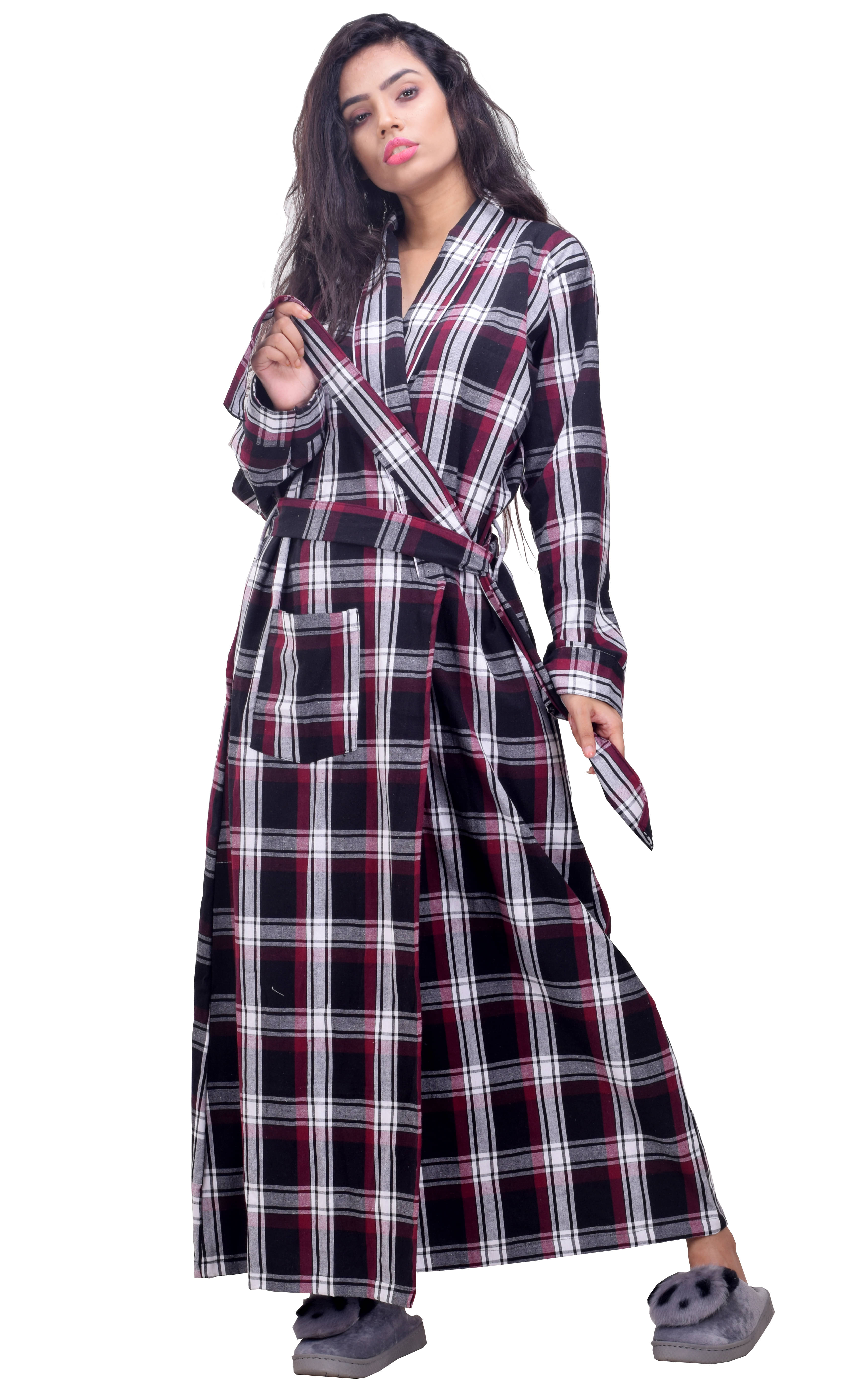 CLYMAA Woolen Nighty & Night Gowns - Multi Color     			CLYMAA Woolen Nighty & Night Gowns - Multi Color