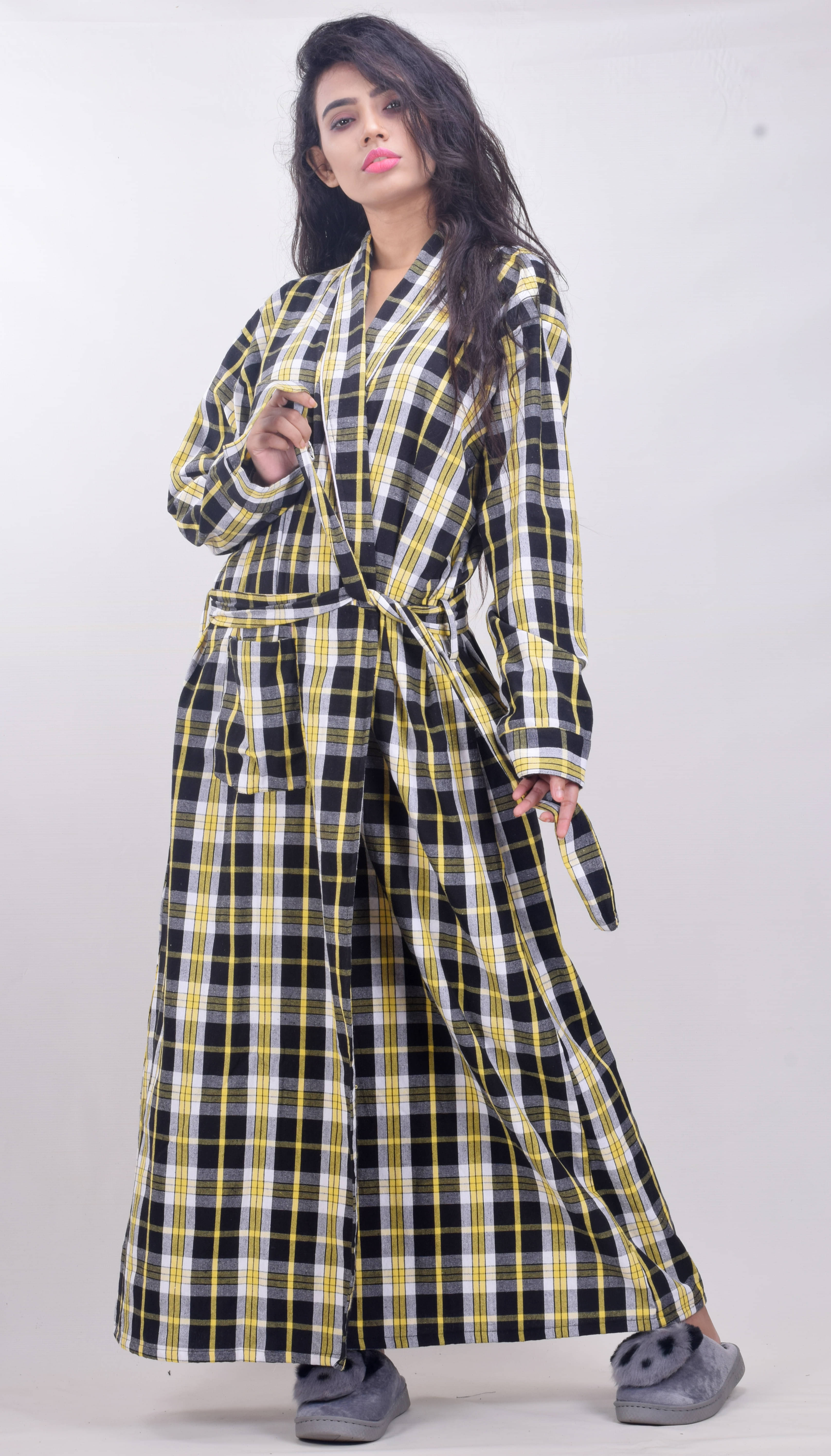     			CLYMAA Woolen Nighty & Night Gowns - Yellow