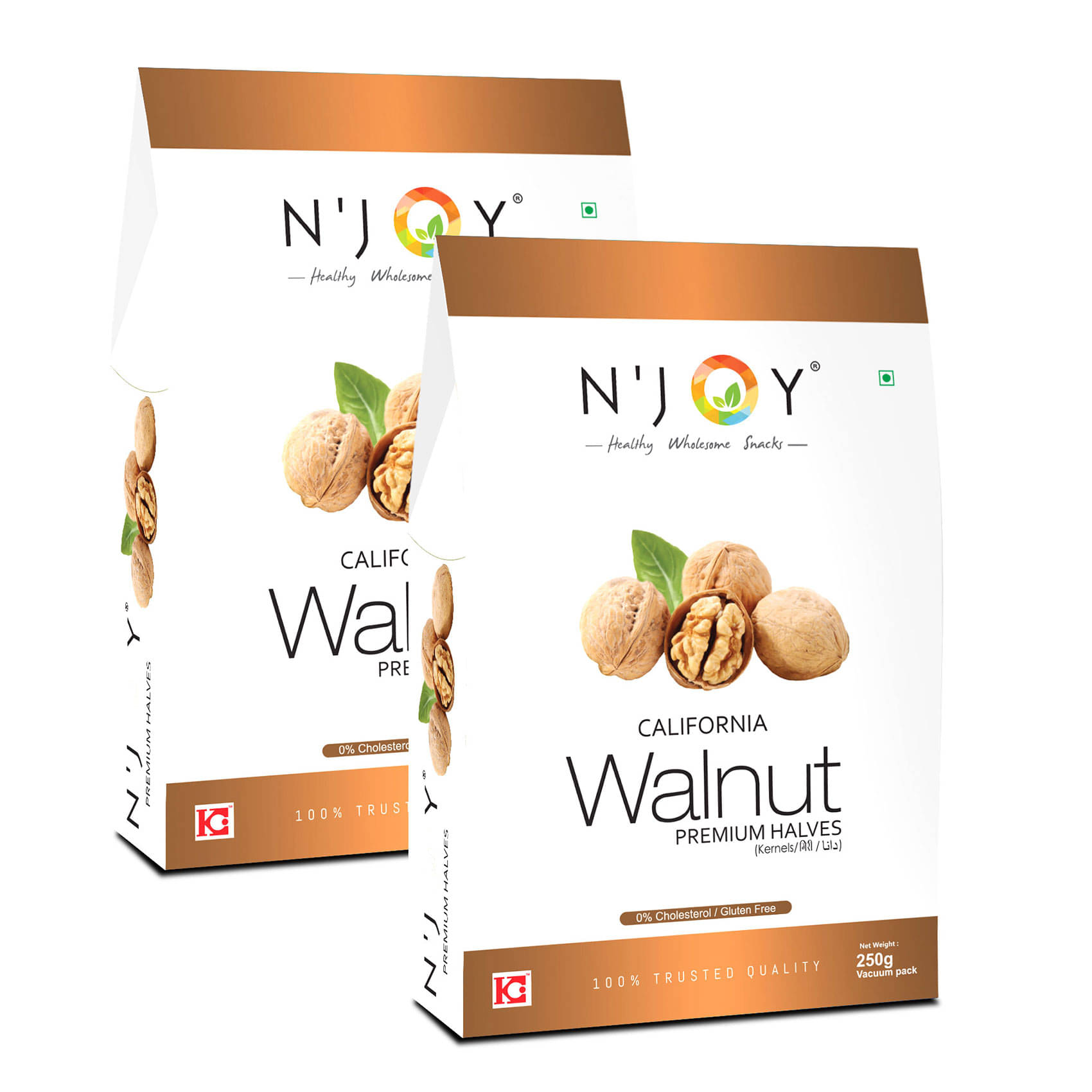 N'joy California Walnuts Premium Halves 500g, (250 x 2) Pack of 2 N'joy California Walnuts Premium Halves 500g, (250 x 2) Pack of 2