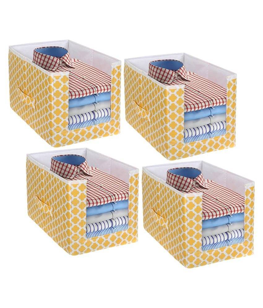     			PrettyKrafts Shirt Stacker Closet Organizer - Shirts and Clothing Organizer (Pack of 4),Qtr Yellow