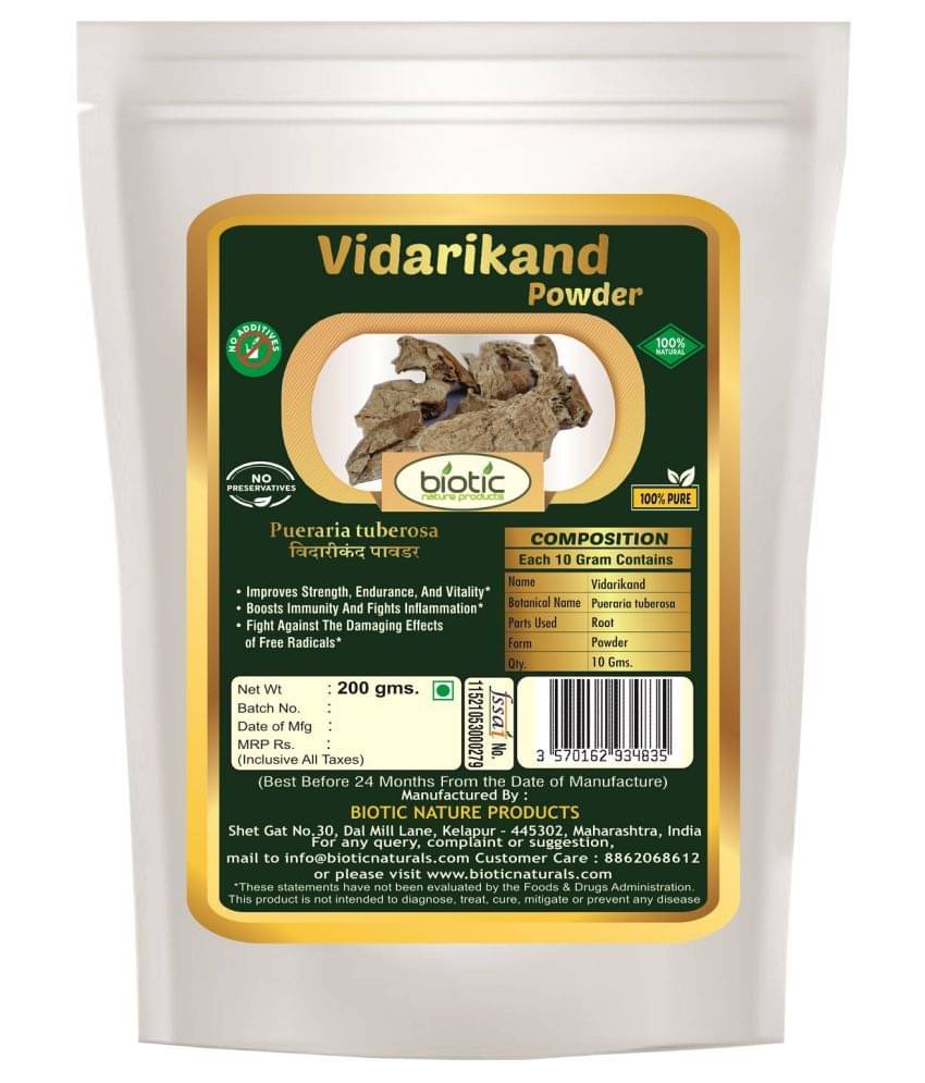 Biotic Vidarikand Powder (Pueraria tuberosa) Indian Kudju Powder 200 gm Biotic Vidarikand Powder (Pueraria tuberosa) Indian Kudju Powder 200 gm