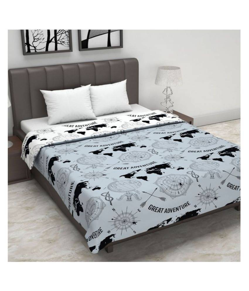     			DIVINE CASA Double Polyester Blue Abstract Dohar