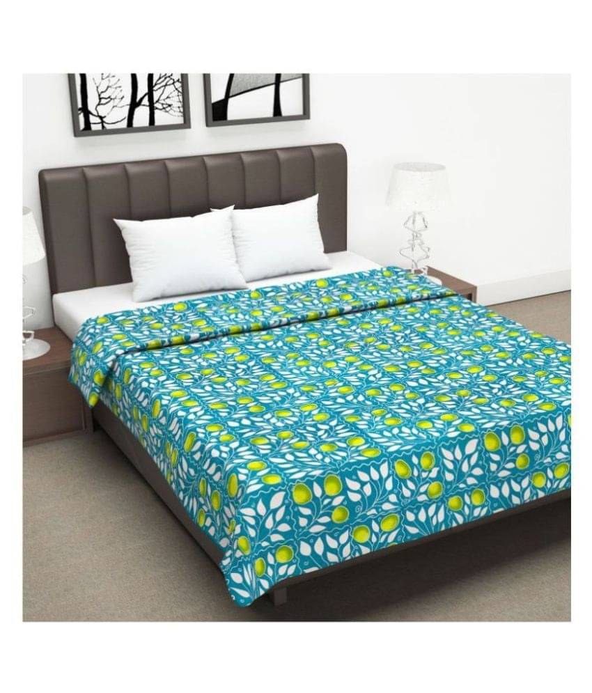     			DIVINE CASA Double Polyester Blue Abstract Dohar